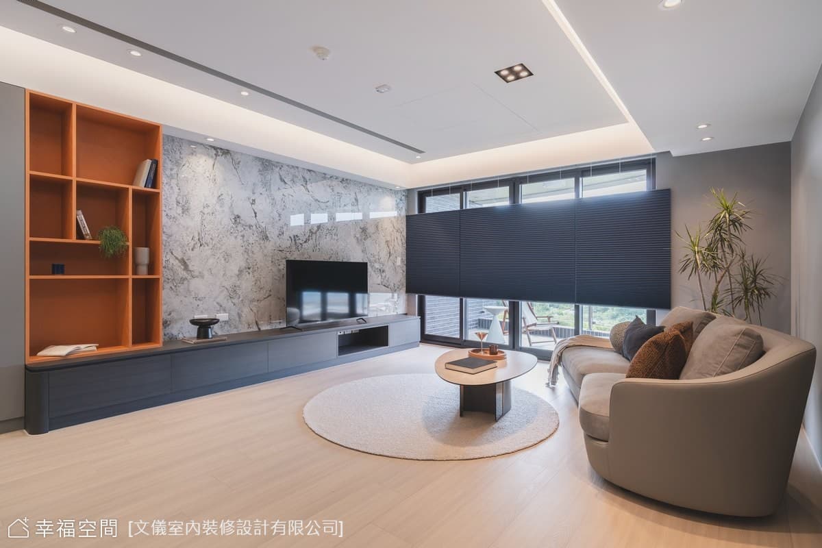 現代風客廳石材電視牆